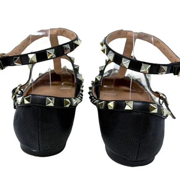 Valentino Black Studded T strap flats - Picture 8 of 10